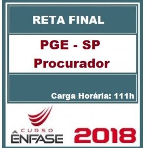 Preparação 1ª fase Procurador do Estado de São Paulo PGE SP Ênfase Cursos 2018.1
