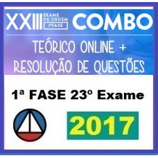 COMBO – CURSO PREPARATÓRIO PARA A OAB 1ª FASE – XXIII EXAME (TEORIA + QUESTÕES) – CERS 2017